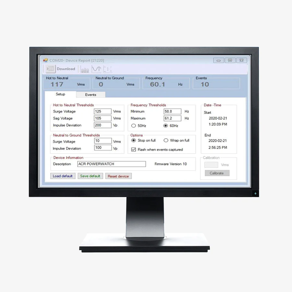 ACR EventReader Software for Voltage Disturbance Logging